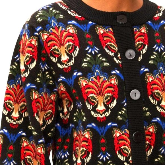 FARM Rio Black Boho Panther Cardigan New Year’s Eve Festive Season - Picture 2 of 16
